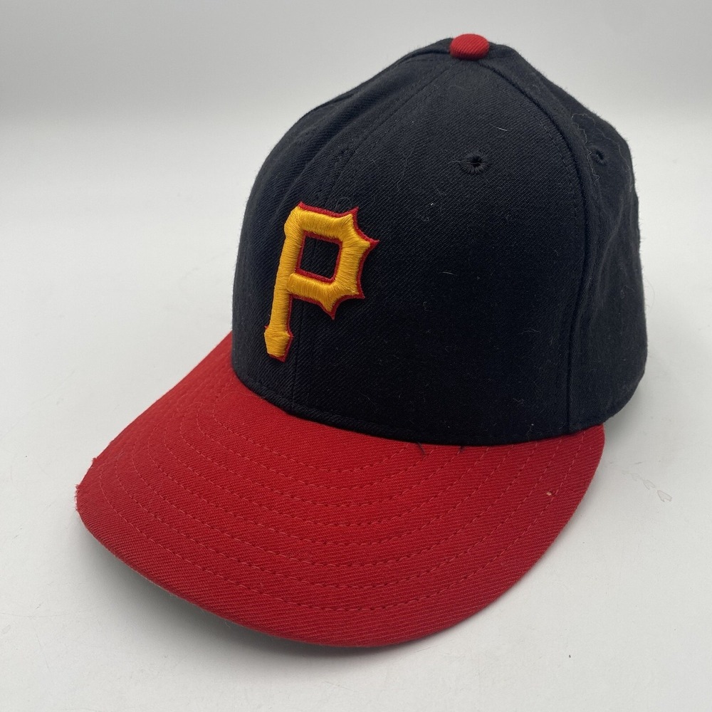 New Era 59fifty USA Pittsburgh Pirates Hat Fitted Size 6 7/8 Red Black Pro Mode